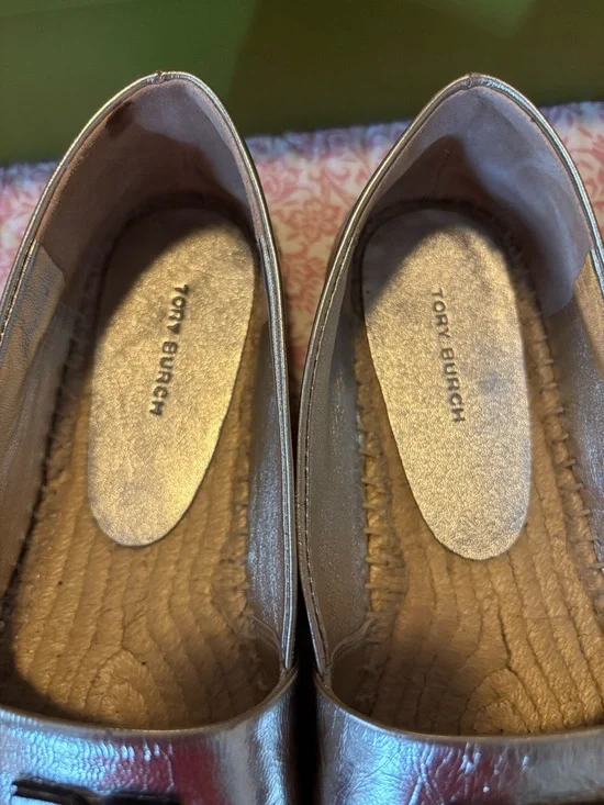 Tory Burch Metallic Gold Espadrille Loafers - Picture 16 of 16